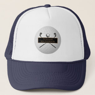 Personalisierter goldener und schwarzer Golfball  Truckerkappe