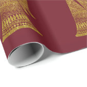 Personalisierter Goldengel auf rotem Weihnachten Geschenkpapier (Rolleneckpunkt)