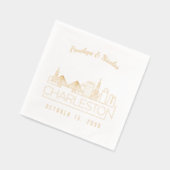 Personalisierter Goldfilm Charleston Wedding Napki Servietten Mit Folie (Links)