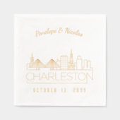 Personalisierter Goldfilm Charleston Wedding Napki Servietten Mit Folie (Vorderseite)