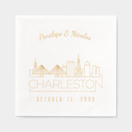 Personalisierter Goldfilm Charleston Wedding Napki Servietten Mit Folie