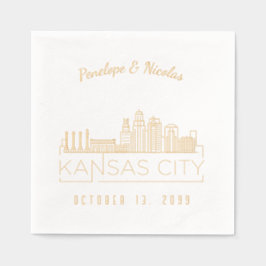 Personalisierter Goldfilm Kansas City Wedding Napk Servietten Mit Folie