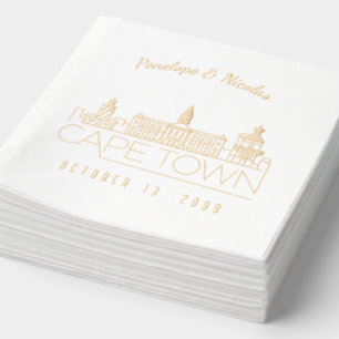 Personalisierter Goldfilm Kapstadt Hochzeit Napkin Servietten Mit Folie