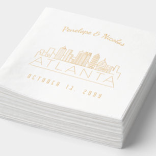 Personalisierter Goldfoil Atlanta Hochzeit von Nea Servietten Mit Folie