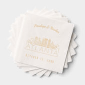Personalisierter Goldfoil Atlanta Hochzeit von Nea Servietten Mit Folie (Insitu (Gestapelt))