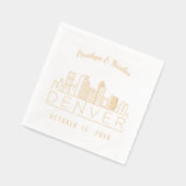 Personalisierter Goldfoil Denver Wedding Napkins Servietten Mit Folie (Links)