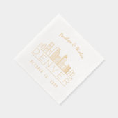 Personalisierter Goldfoil Denver Wedding Napkins Servietten Mit Folie (Rechts)