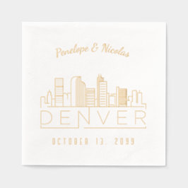 Personalisierter Goldfoil Denver Wedding Napkins Servietten Mit Folie