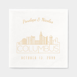 Personalisierter Goldfoil Kolumbus Hochzeit von Na Servietten Mit Folie
