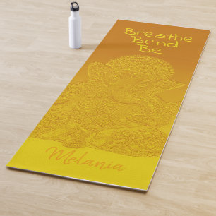 Personalisierter GoldGanesh Elefant, den Biegung Yogamatte
