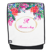 personalisierter Goldgrenzenblumenwald Rucksack (Vorderseite)