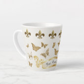 Personalisierter Goldlook Lilie Butterfly Tasse (Linke Ecke)