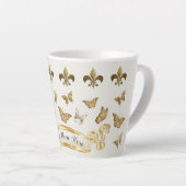 Personalisierter Goldlook Lilie Butterfly Tasse (Rechte Ecke)