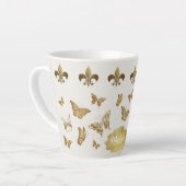 Personalisierter Goldlook Lilie Butterfly Tasse (Linke Ecke)