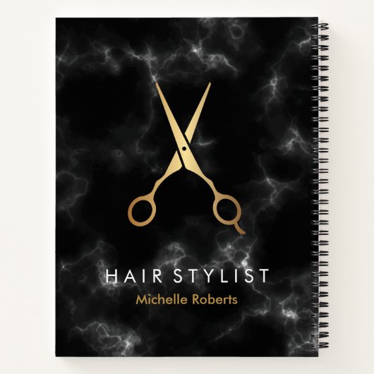 Personalisierter Goldmarmorhaar Notizblock (Rückseite)