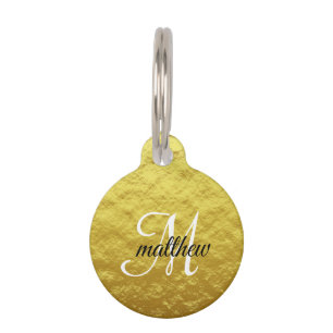 Personalisierter Goldmonogramm-Name Haustiermarke