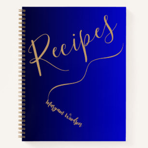 Personalisierter Goldname (Rezept Buch) Schwarz & Notizblock