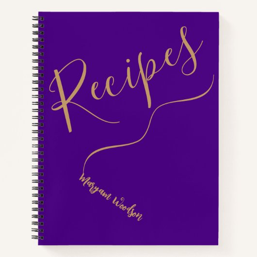 Personalisierter Goldname (Rezept Journal) Notizblock (Vorderseite)