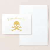 Personalisierter Goldschädel und -knochen Folienkarte (Anzeige)