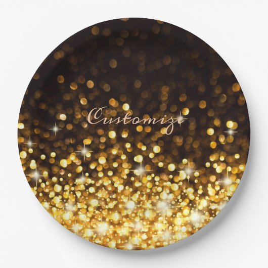Personalisierter Goldsparkle Pappteller (Vorderseite)