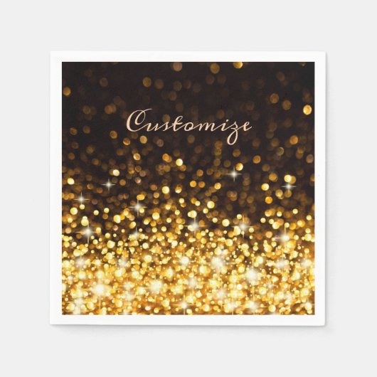 Personalisierter Goldsparkle Serviette (Vorderseite)