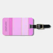 Personalisierter Goldstreifen - Rosa Streifen - Ge Gepäckanhänger (Vorderseite horizontal)