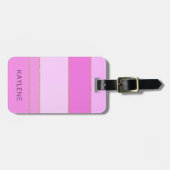 Personalisierter Goldstreifen - Rosa Streifen - Ge Gepäckanhänger (Vorderseite horizontal)