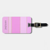 Personalisierter Goldstreifen - Rosa Streifen - Ge Gepäckanhänger (Vorderseite horizontal)