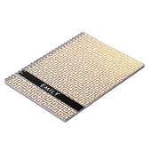 Personalisierter Goldstreifen und weißer griechisc Notizblock (Linke Seite)