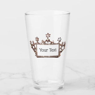 Personalisierter "GoldTiara" Glas