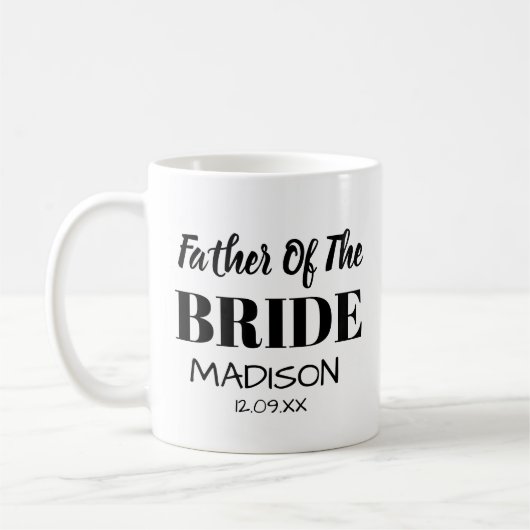 Personalisierter Goldvater der Bride Kaffeetasse (Links)