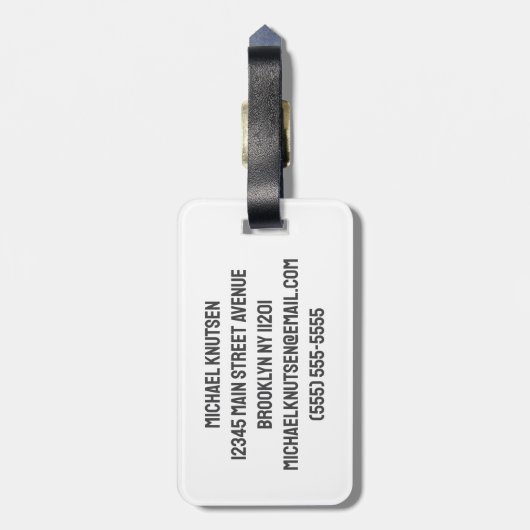 Personalisierter Golf Ball Player - Gepäckmarke Gepäckanhänger (Rückseite vertikal)