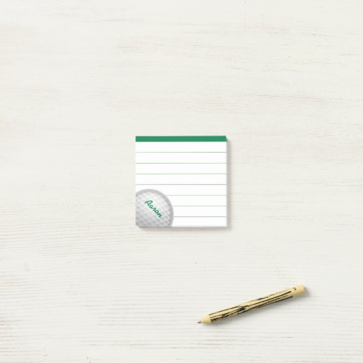 Personalisierter Golf Ball Post It Notes Gift Post-it Klebezettel (Auf Schreibtisch)