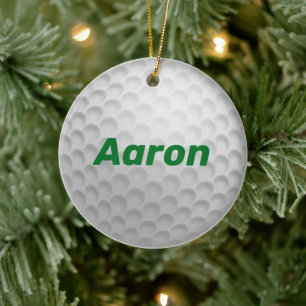 Personalisierter Golf Ball Weihnachtsgeschenk Keramik Ornament