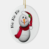 Personalisierter Golf-BallSnowman Sankt Keramik Ornament (Rechts)