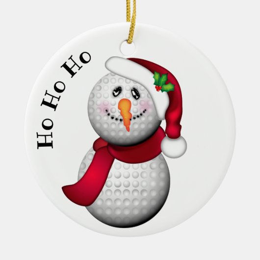 Personalisierter Golf-BallSnowman Sankt Keramik Ornament (Vorne)