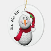 Personalisierter Golf-BallSnowman Sankt Keramik Ornament (Links)