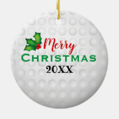 Personalisierter Golf-BallSnowman Sankt Keramik Ornament (Hinten)