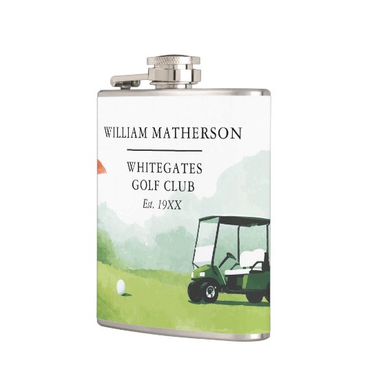 Personalisierter Golf Buggy Club Name Flachmann (Links)