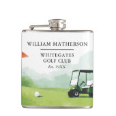 Personalisierter Golf Buggy Club Name Flachmann (Vorderseite)
