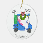 Personalisierter Golf Cart Weihnachtslichter Keramik Ornament (Links)