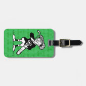 Personalisierter Golf-Cartoongolfspieler Gepäckanhänger (Vorderseite horizontal)