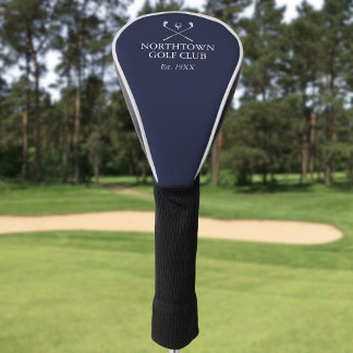 Personalisierter Golf Club Name Navy Blue Headcover