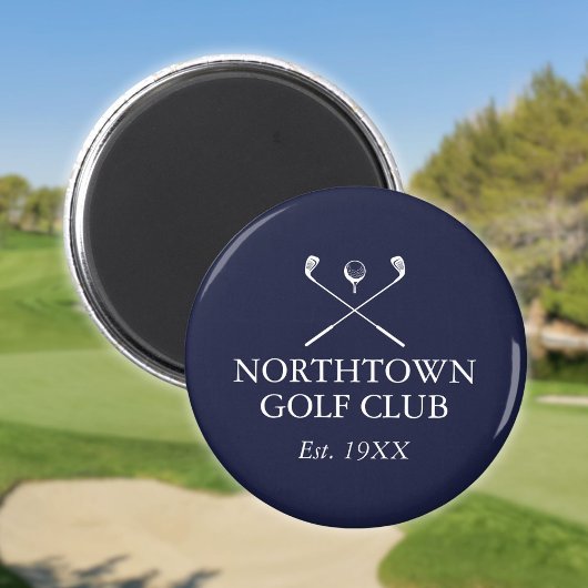 Personalisierter Golf Club Name Navy Blue Magnet