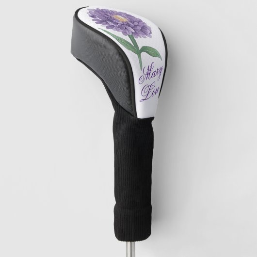 Personalisierter Golf Cover Head mit Chrysanthemum Golf Headcover (angewinkelt)