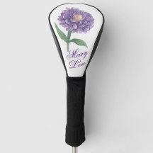 Personalisierter Golf Cover Head mit Chrysanthemum