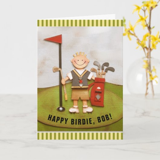 Personalisierter Golf Geburtstag Karte (Gelbe Blume)