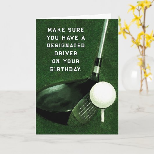 Personalisierter Golf Geburtstag Karte (Gelbe Blume)