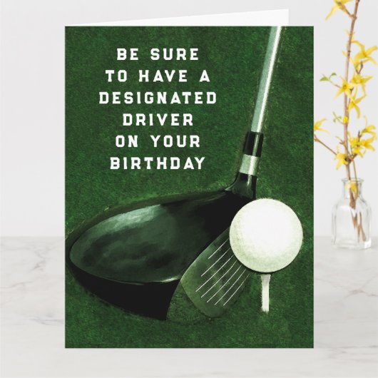 Personalisierter Golf Geburtstag Karte (Gelbe Blume)