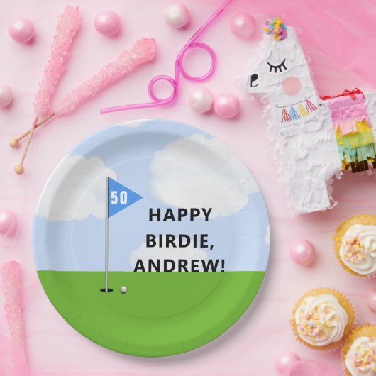 Personalisierter Golf Geburtstag Pappteller (Party)